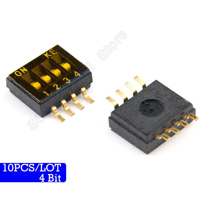 10Pcs/lot SMD Switch Toggle Switches 1.27mm Slide Type Switch 1P/2P/3P/4P/5P/6P/8P/10P Bit black Dial switches: MULTI