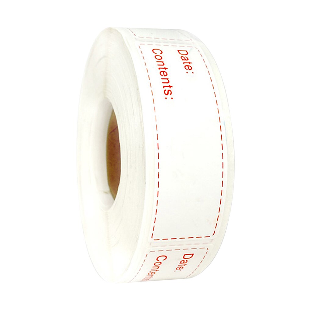 150pcs/roll Kitchen Sticker Refrigerator Freezer Food Storage Date Content Label Kitchen Food Storage Sticker: Red