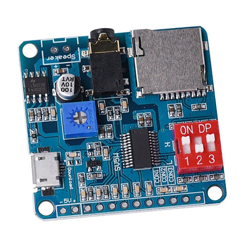 Módulo de reproducción de voz para Arduino DY-SV5W, tarjeta SD/TF, reproductor de música MP3, 5W