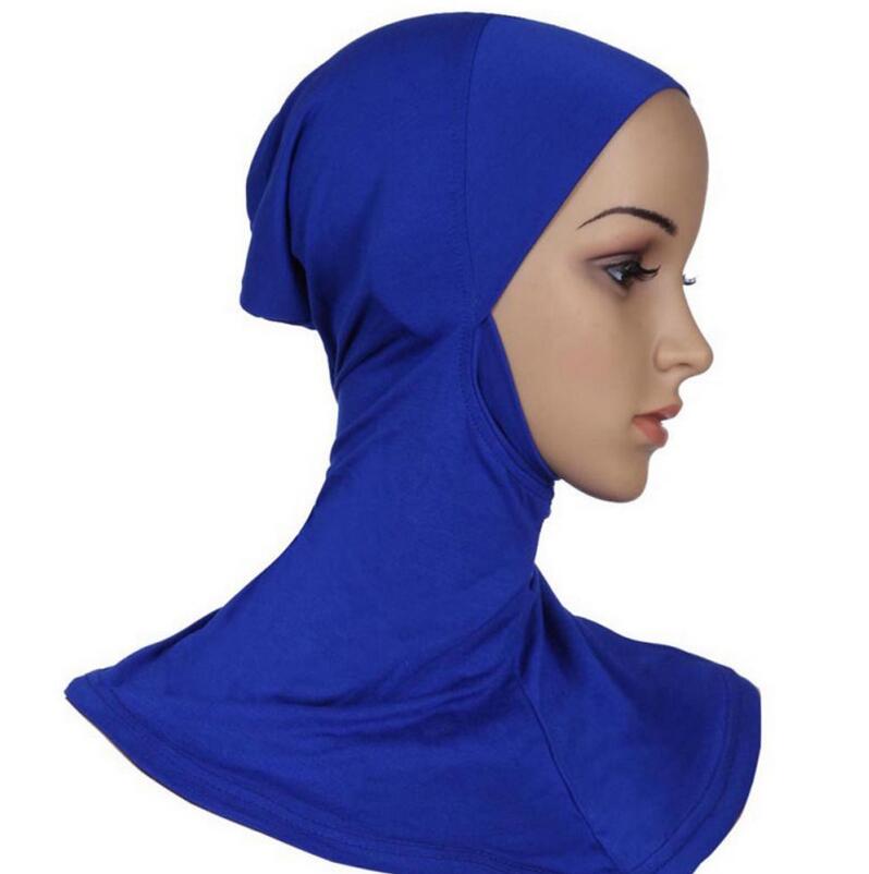 DJGRSTER – couvre-chef Hijab doux et extensible pour Sport musulman, intérieur, sous-écharpe islamique, couvre-chef de Style classique, couverture complète: Dark Blue