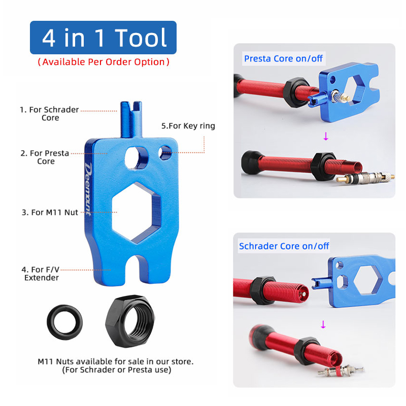 Deemount Messing Presta Ventiel 2/6/12PCS CNC-gefreesd Franse Klep MTB Racefiets FV buizen Service Onderdelen Optioneel Gereedschap