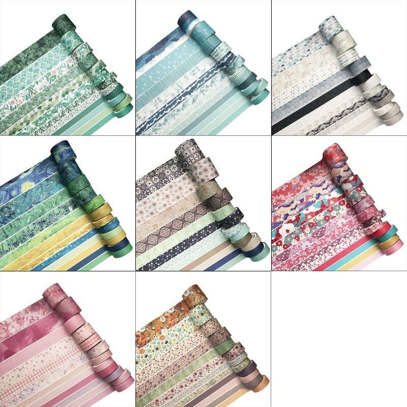 12 stuks/set groene planten washi tape effen kleur afplakband decoratieve plakband sticker scrapbook dagboek briefpapier