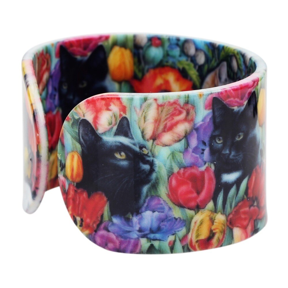 Bonsny Plastic Kleurrijke Elegante Kat Kitten Bangles Armbanden Craft Sieraden Voor Vrouwen Meisje Dier Accessoires