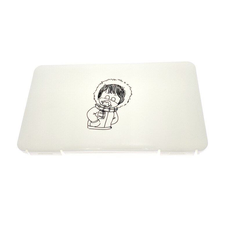 Maske Lagerung Kasten Bunte Karikatur Atemschutz Lagerung Kasten schnappen-auf Tragbare Maske Halfter Verdicken Modell: Weiß B