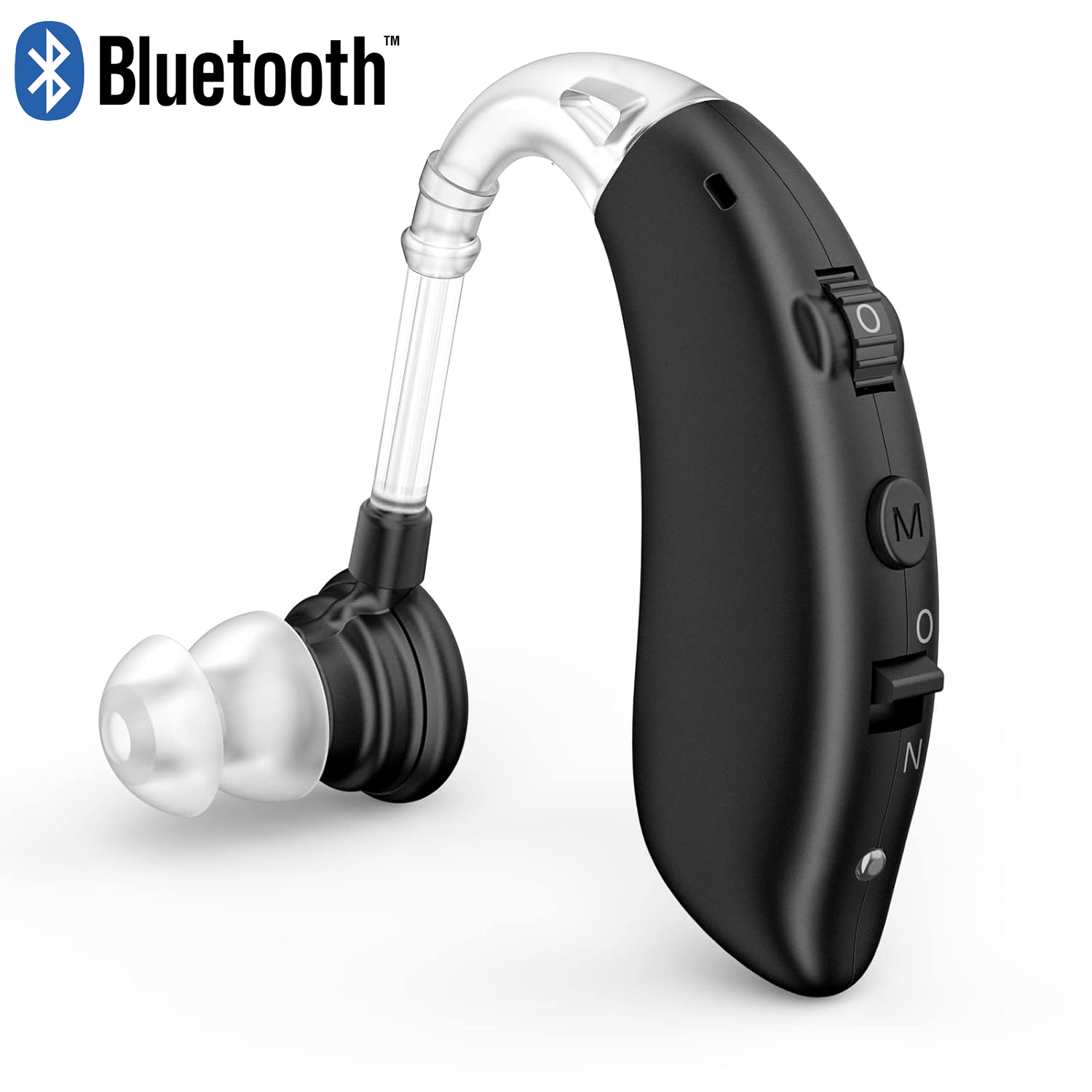Rechargeable Digital Hearing Aid Adjustable Tone Best Sound Amplifier Portable Deaf Elderly BTE Hearing Aid: Bl and L fine Pad