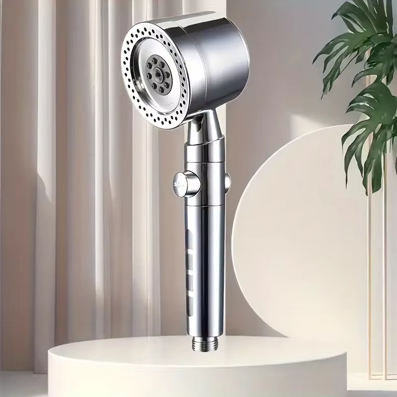 Badkameraccessoireset handdouche hogedruk waterbesparende filterdouchekop 5-modi type met één klik: WHITE