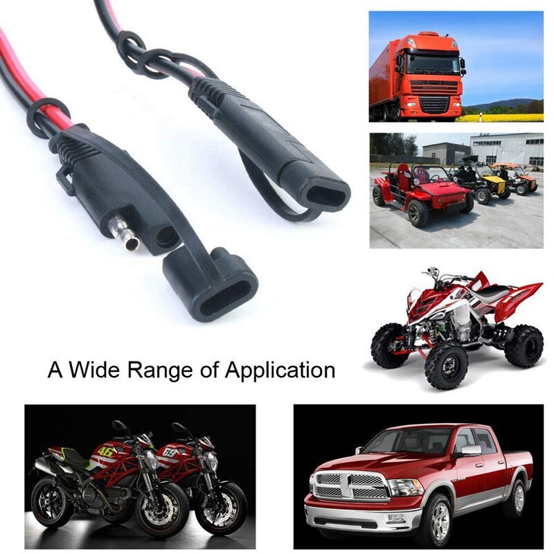 6.5 Feet 14AWG SAE to SAE Extension Cable, Quick Disconnect Wire Harness DC Connector Cord Plug for Trailer RV Boat Camp Solar P