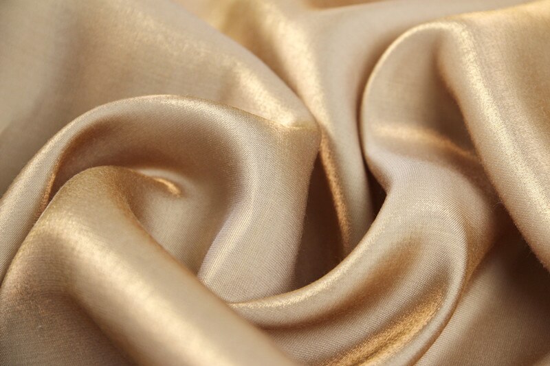 Gradiënt Goud Zijde Super Zachte Hoge Drape Glinsterende Satijn Zijde Stof Zijdeachtige Trouwjurk Shiny Stof Katoen