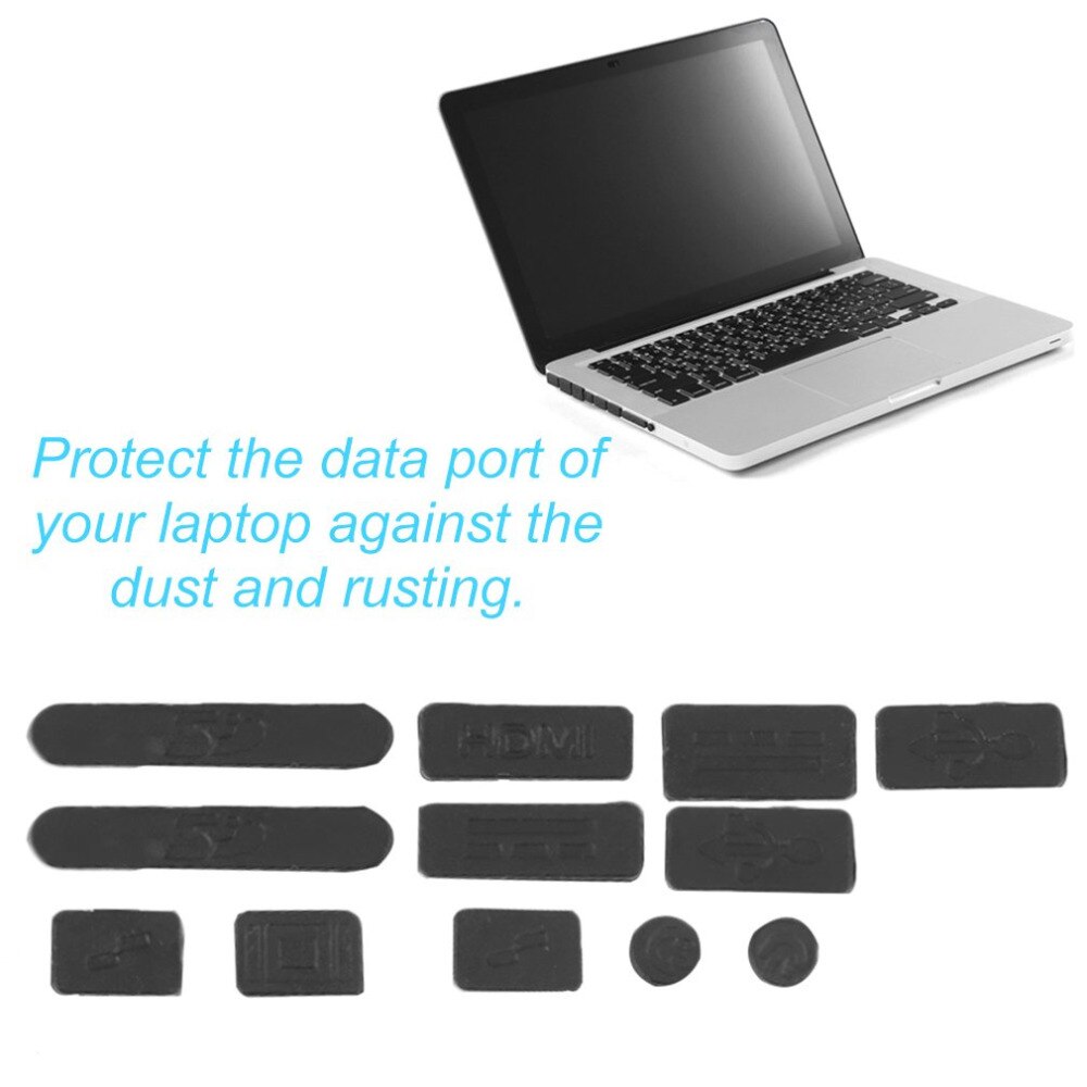 12 teile/satz Professionelle Silikon Anti-Staub Stecker Abdeckung Stopper Laptop Staubdicht USB Staub Stecker Abdeckung einstellen Geeignet Für Macbook