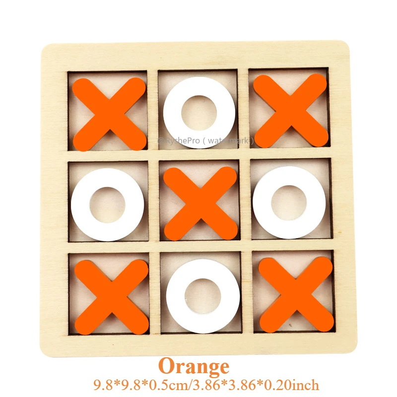 Tick Tac Zehe Holzbrettspiel für klassisches Familienspiel Kinderpuzzle Xo Schachblöcke Spiele Demenzaktivitäzehn für Senioren: Gelb