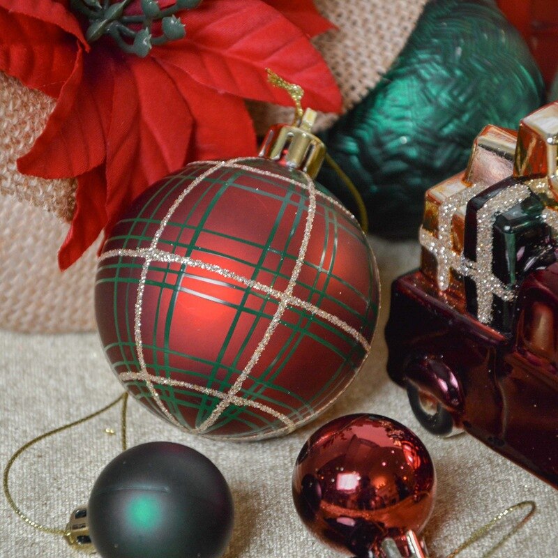 Christmas ball red and white bag set 70 Christmas tree ornaments