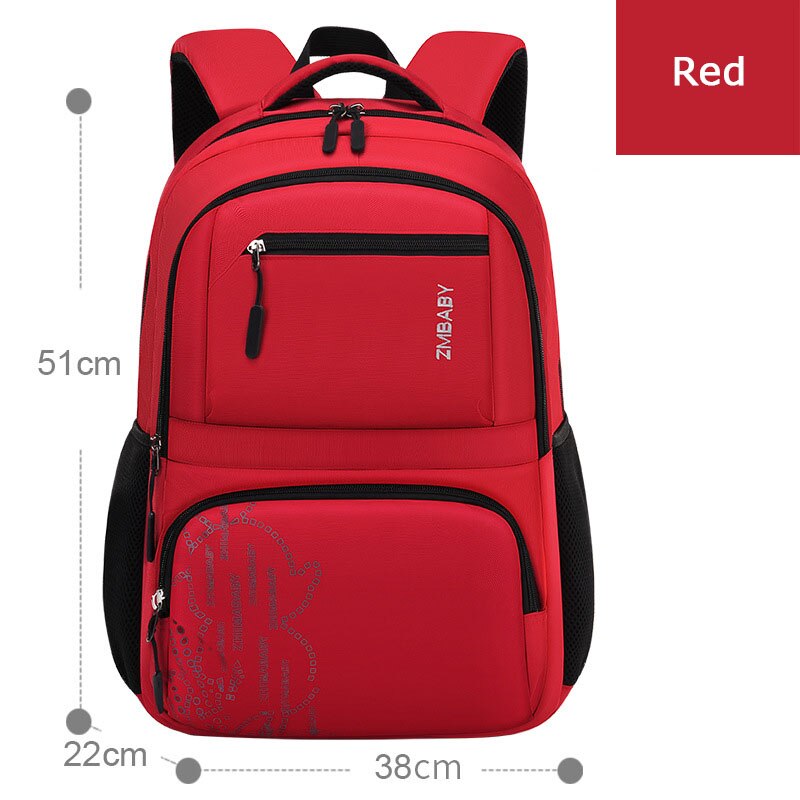 Sac à dos d&#39;école imperméable pour enfants, sac d&#39;école minimaliste pour garçons: Rouge