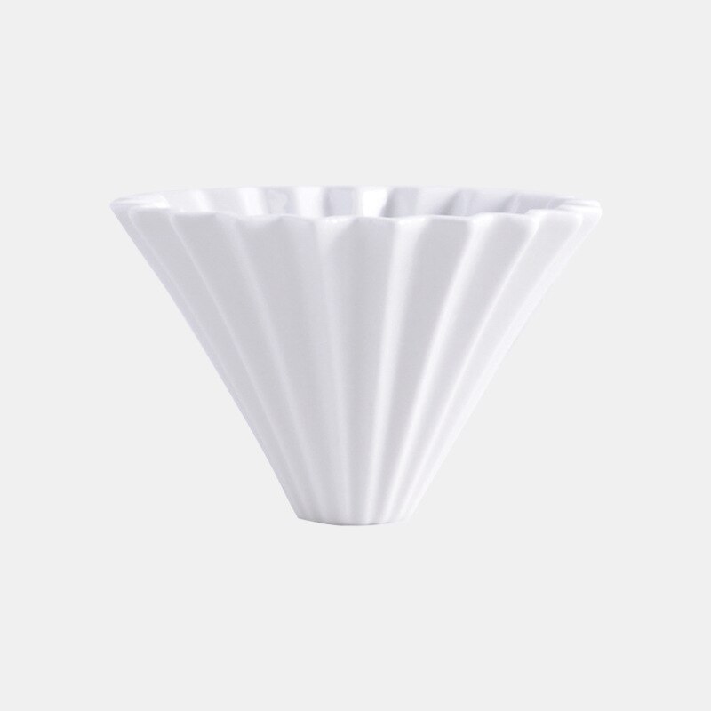 Ceramic V60 Coffee Filter Cup Handmade Origami Filter Cup Hand Punch Funnel Drip Hand Punch Coffee Filter Shelf Spot: White