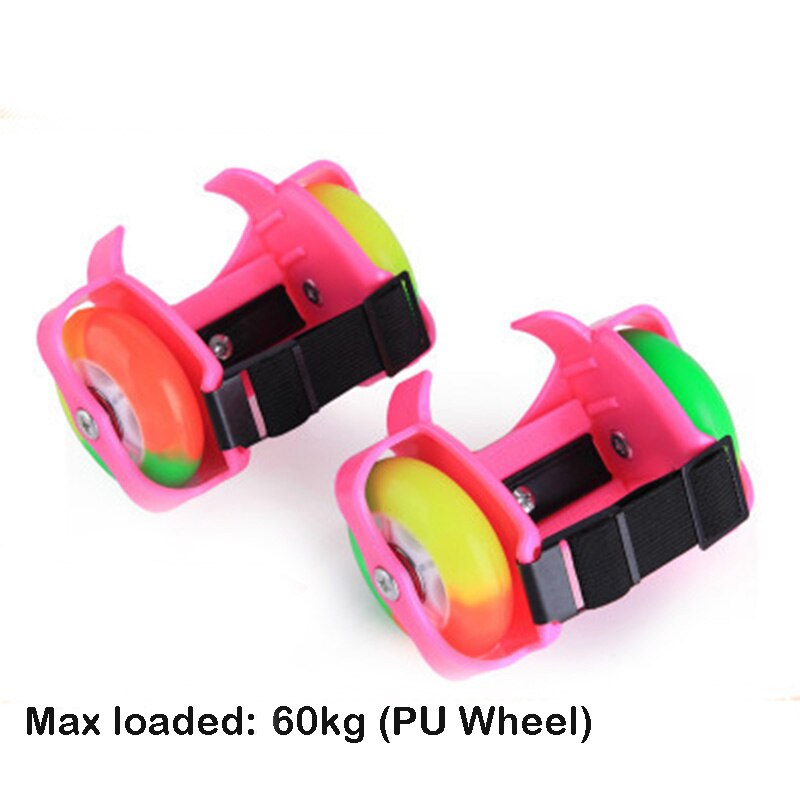 Kids Adult Flashing Roller Skating Shoes Small Whirlwind Pulley Flash Wheel heel Roller Skates Sports Roller skate Shoes: 60kg PU pink