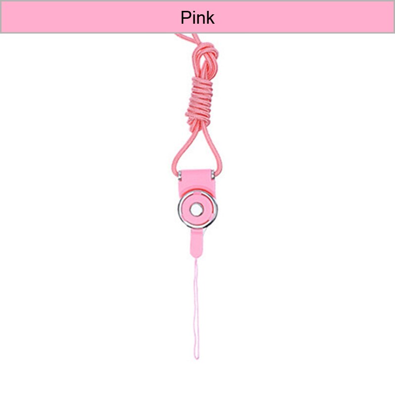 Cell Phone Neck Lanyard for Keys Detachable Multifunction Strap For ID Card Key Ring Holder 12 Colors Mobile Phone Lanyard strap: Pink