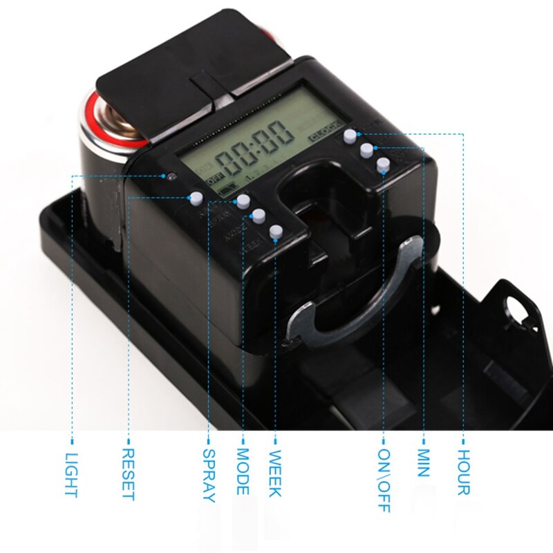 LCD Automatic Aerosol Dispenser Luxurious Auto Toilet Home Disinfector Full Black Shell Suit for 300Ml Cans