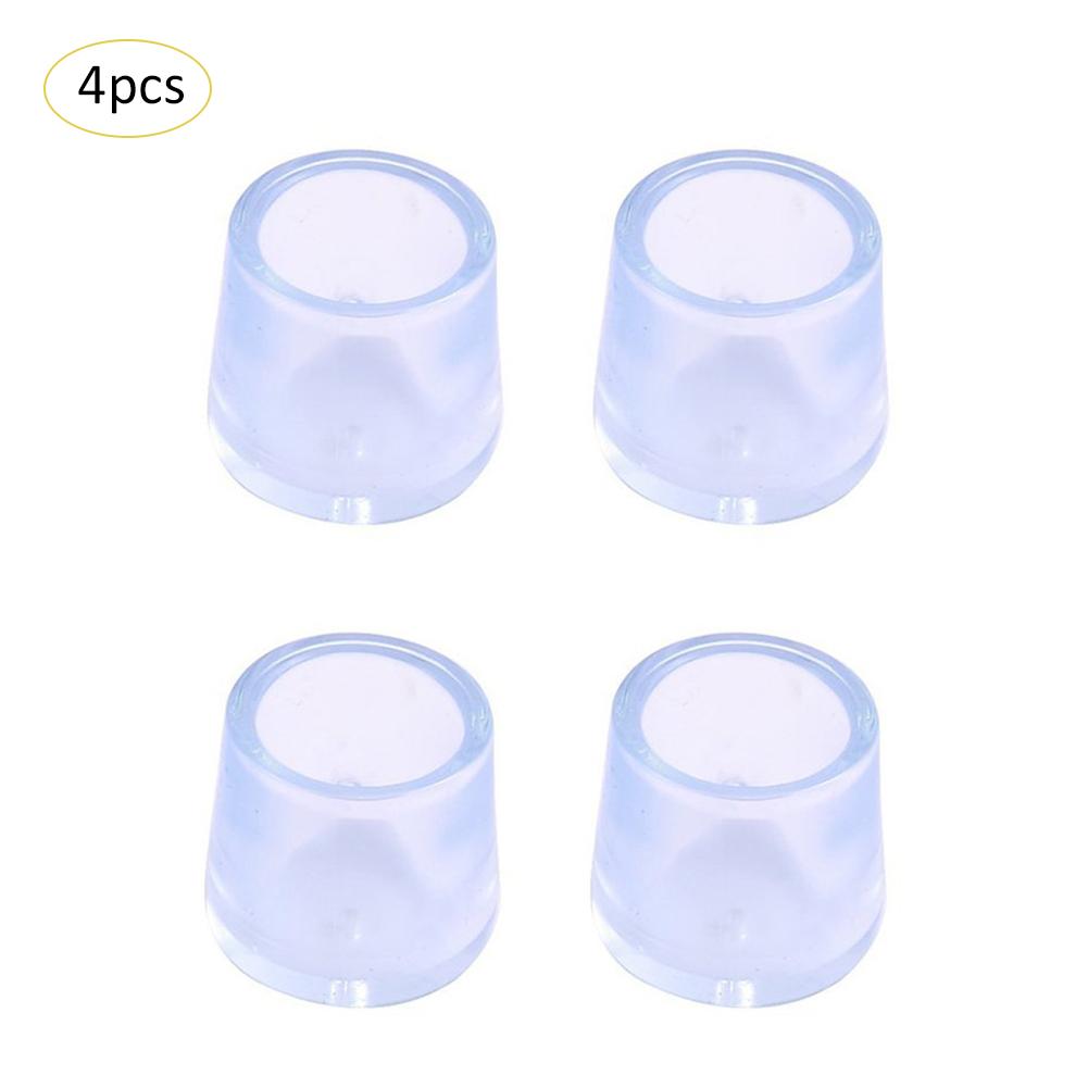 Wear-resistant Chair Foot Cover Non-slip Seat Stool Transparent Soft Plastic Protection Pad 4pcs