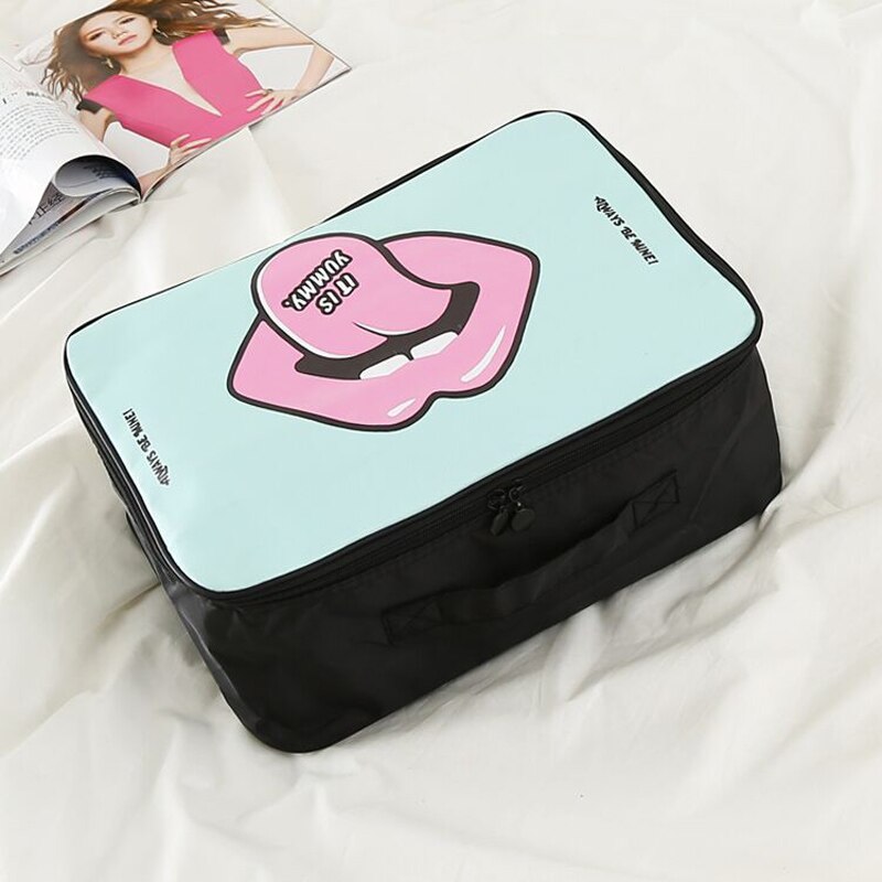 The Ms. Cosmetic bag Cute cartoon carry-on travel bag big mouth luggage bag clothing pull suitcase sorting bag Trav