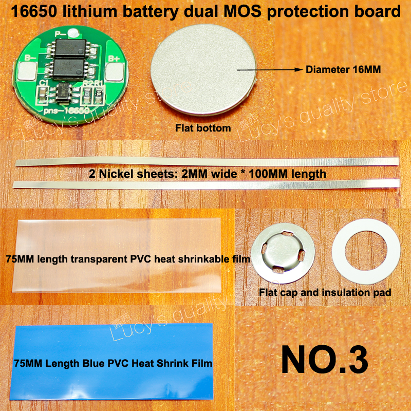 10set/lot 16650 Lithium Battery Double Mos Board Diy Fittings with Nickel Sheet 4.2v Diameter 16mm