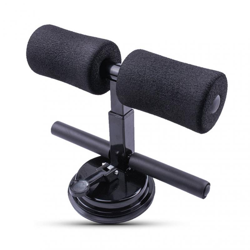 ABS Trainer Sit Up Bar Self-Suction Fitness Equipment Abdominal Strength Trainer Floor Aid Stand Padded Home Gym Weightloss: Black