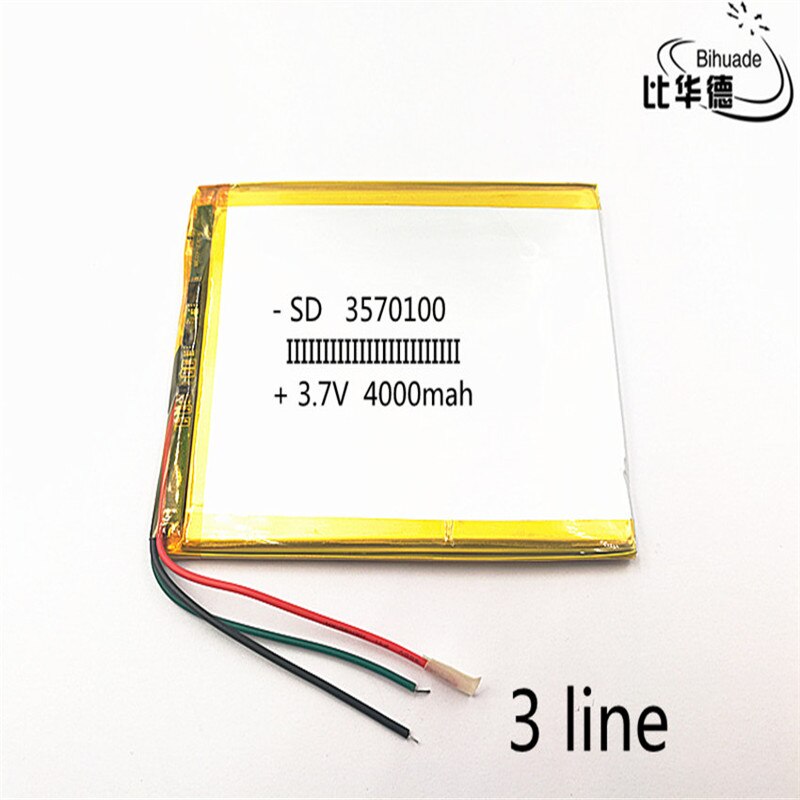 Batterie lithium-ion 3570100 V 3.7 mAH, 3 fils, polymère, pour tablette pc 7 pouces 8 pouces 9 pouces