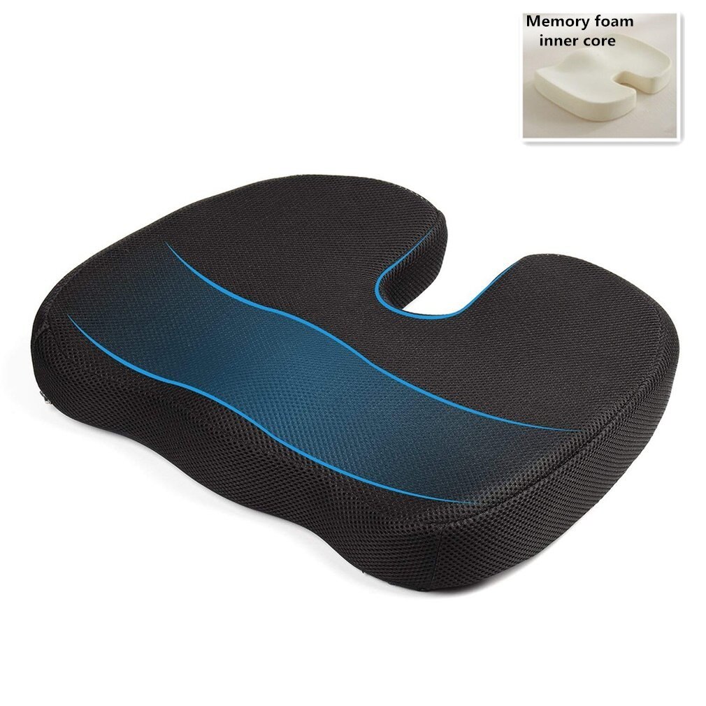 U Coccyx Travel Seat Gel Orthopedic Memory Cushion Foam Healthy Massage Car Office Chair Protect Sitting Breathable Pillows: No Gel