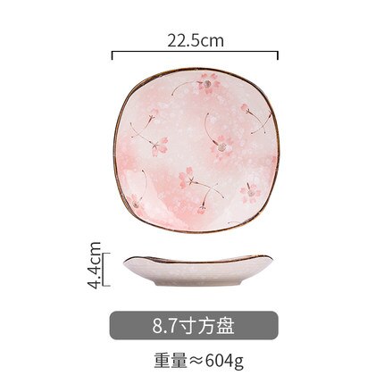 Kirsebærblomster i japansk stil håndmalet service fad tallerken ramen skål salat tallerken køkkenudstyr: G