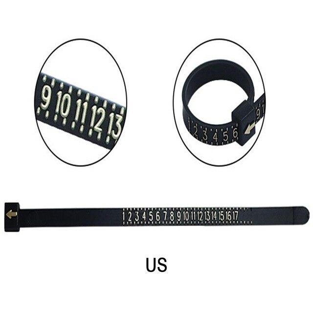 Ring Gauge Tool UK Size Alloy Tester Jewelry Measuring Tool Equipments Finger Ring Sizer Finger Size Measurement Tool: US size