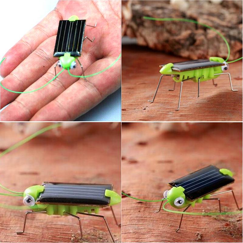 Grappige 1 pc Zonne-energie Power Insect Sprinkhaan Cricket Kinderen Educatief Speelgoed Christmas Solar Speelgoed Speelgoed