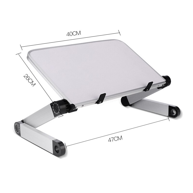 Adjustable Laptop Desk Portable Laptop Desk For Bed Aluminum Alloy Stand Notebook Stand Lap Desks TV Bed Tray Standing Desks: White L