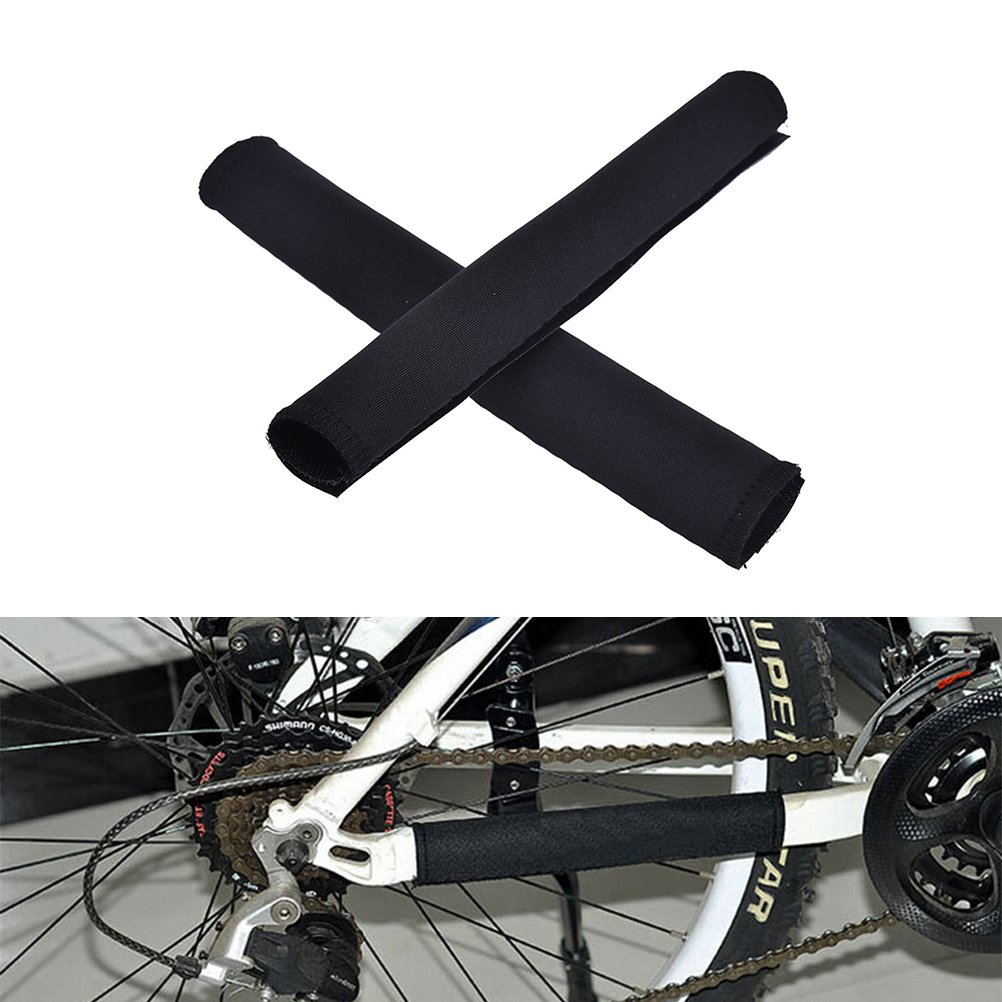 2 Stuks Duurzaam Fietsen Chain Stay Chainstay Fiets Guard Cover Frame Black Protector