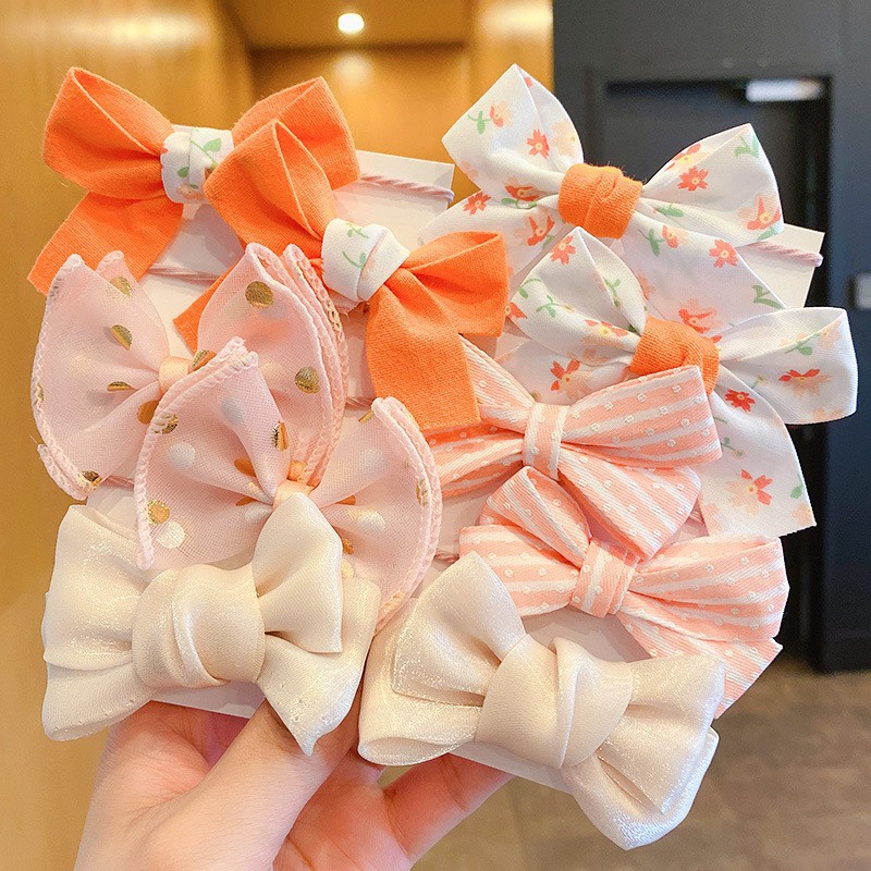 Diademas elásticas con flores y lazo grande para niña, lazos para el cabello, diademas de , accesorios para el cabello, banda de goma para niño, 10 unidades por juego: Champán