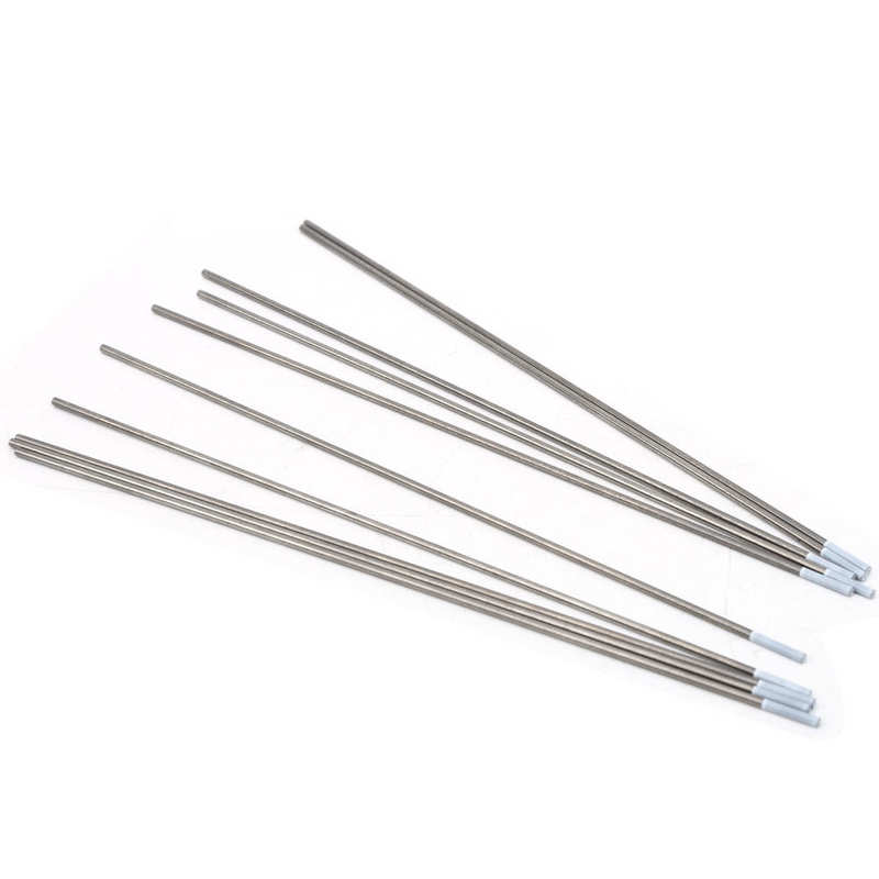 Varilla de electrodos de tungsteno, aguja de arco de soldadura de 1/16in x 150mm, Punta Blanca de tungsteno de circonio WZ8, 10 piezas