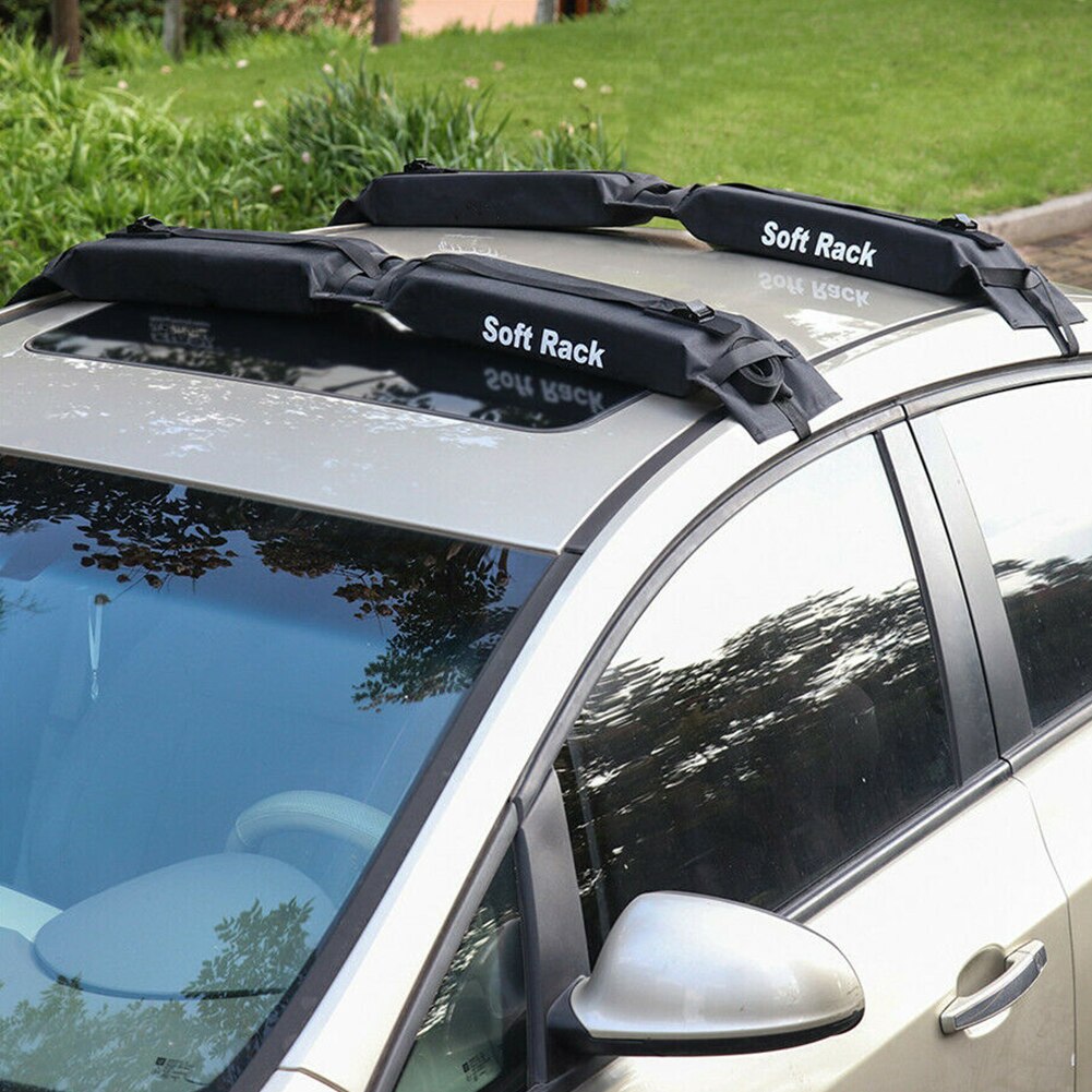 2pcs Exterior Outdoor Camping Travel Roof Top Transporting Cargo Carrier With Storage Bag Car Luggage Rack Heavy Duty Universal