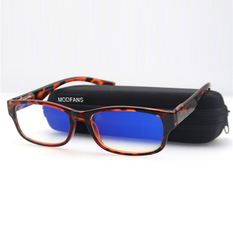 Gafas de ordenador para hombre y mujer, anteojos para trabajar con bloqueo de luz azul, filtros de lentes que reducen la tensión ocular Digital, transparentes, mejoran la comodidad: Brown with case