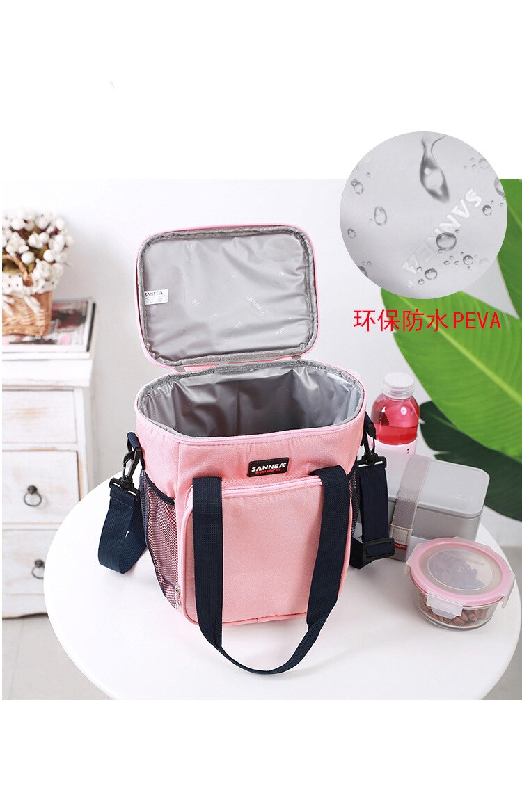 9L waterproof oxford cooler bag portable thermal lunch picnic box cool insulated shoulder bag ice pack food drinks fresh bag