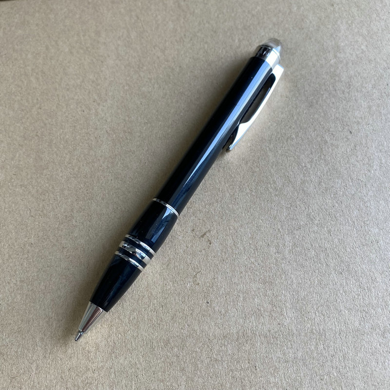 Stylo exécutif en métal à rayures platine, stylo à bille étoile à poignée en caoutchouc/Rollerball, de luxe pour les professionnels d'entreprise: YELLOW