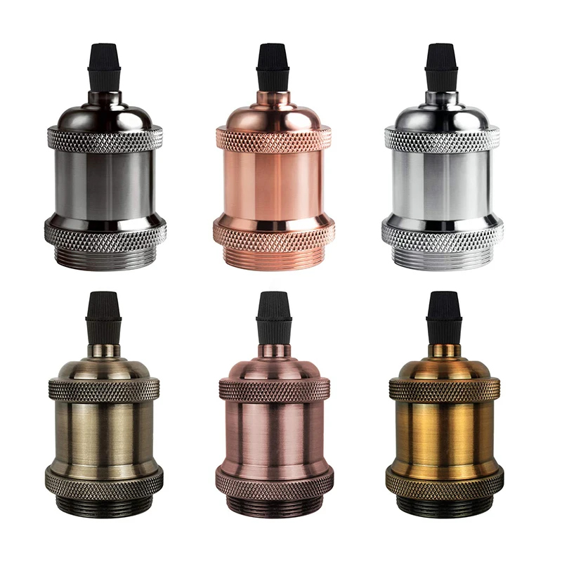 Douille de lampe Vintage, support de lampe à vis Edison, bases d'ampoule E27, Base de lumière à monter soi-même avec anneau