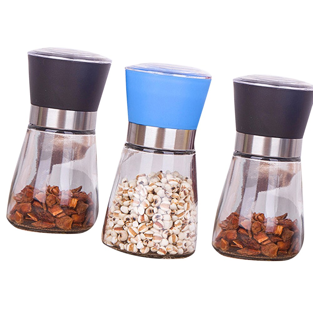3pcs Kitchen Sesame Grinder Manual Food Spice Bottle Roasting Sea Salt Black Pepper Mill Candy Squeeze Grinding Tool