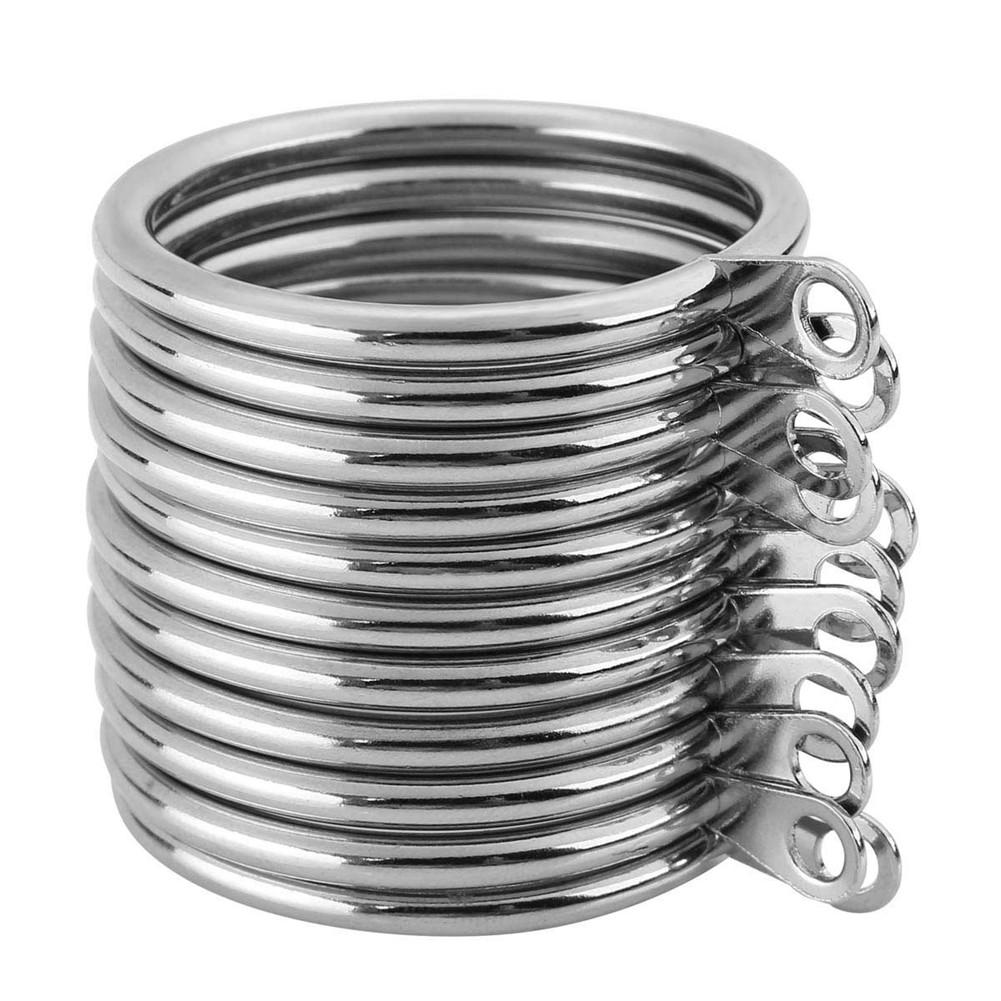 20PCS Metal Hanging Curtain Rings Curtain Clips Window Hooks Accessories Roman Rings Roller For Home Bath Decor Curtain Ring