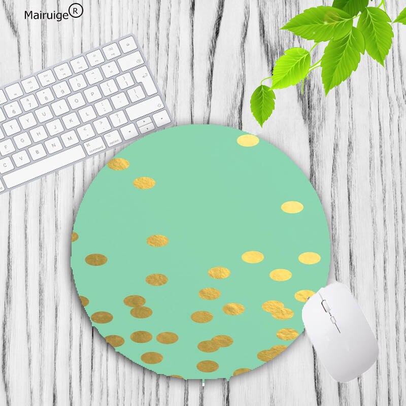 XGZ Top Modern Faux Gold Glitter Marble Mousepads Gamer Gaming Mouse Pads Round Mousepad Small Rubber 20X20CM Mouse Mat