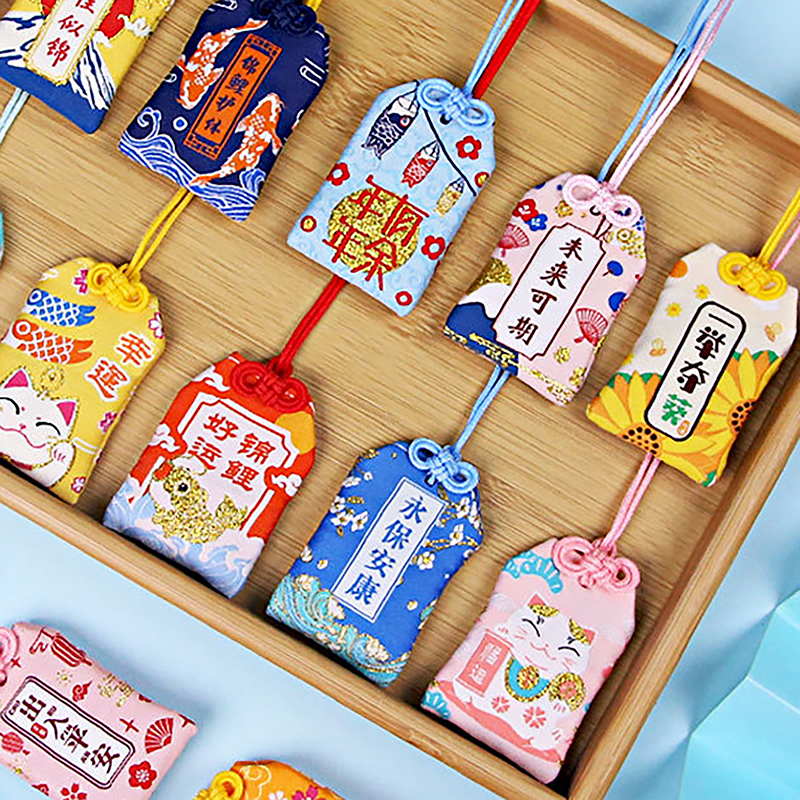 Preghiera giapponese Omamori pregare fortuna bellezza Salute sicurezza fortunato incantesimi borsa di ricchezza guardia portachiavi con ciondolo talismano per coppie
