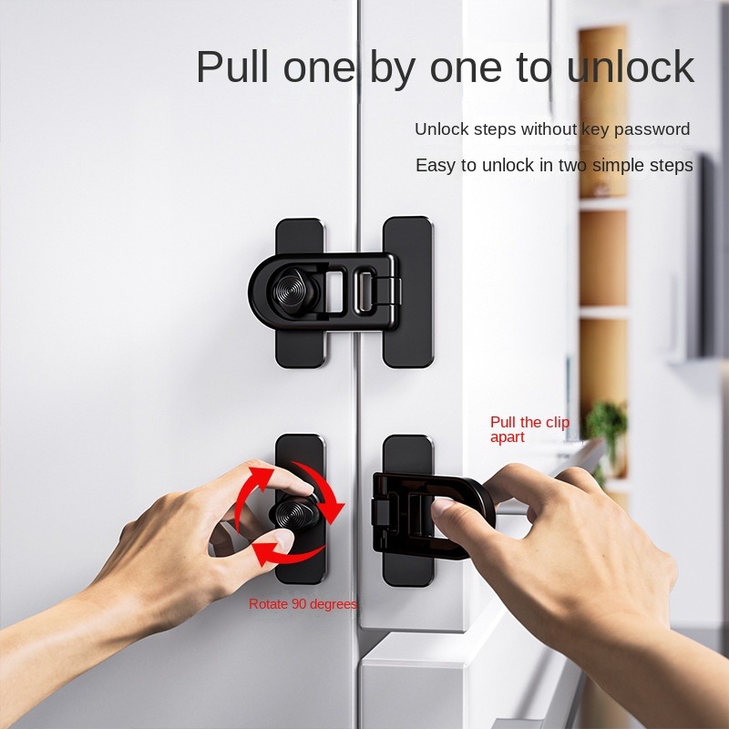 1 st kylskåpslås kyl-frys dörrlås småbarn barn barn ugnsskåp säkerhetslås för baby säkerhetslås