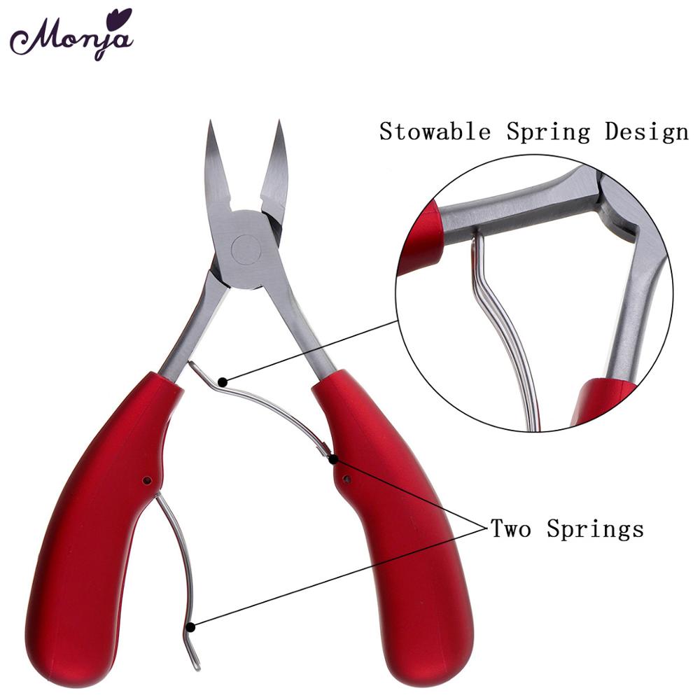 Monja Nail Art Stainless Steel Twill Handle Cuticle Nipper Cutter Dead Skin Remove Claening Nipper Scissor Plier Manicure Tool