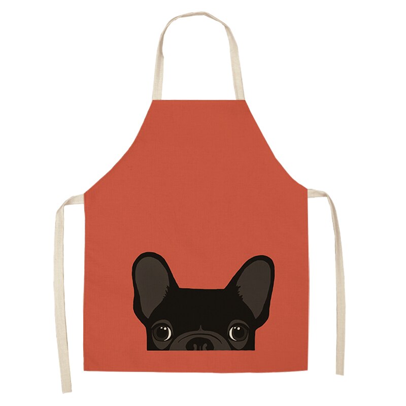 1Stck Nette Karikatur Hund Katze Gedruckt Küche Schürzen Baumwolle Leinen Hause Kochen Backen Kaffee Einkaufen Reinigung Zubehör 53*65cm: J