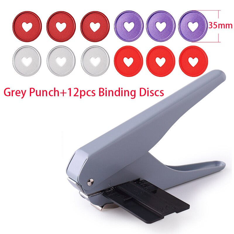 Metal Mushroom Hole Standard Punch T-shape Hole Book Punch Discs Binder Planner Binding Discs DIY Scrapbook Notebook Binder Ring: Grey Punch-Option 4