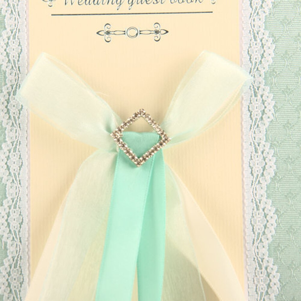 Wedding Guest Book Bridal Couples Party DIY Memory Names Signature Anniversary Engagement Ribbon Lace Decoration Rhinestone