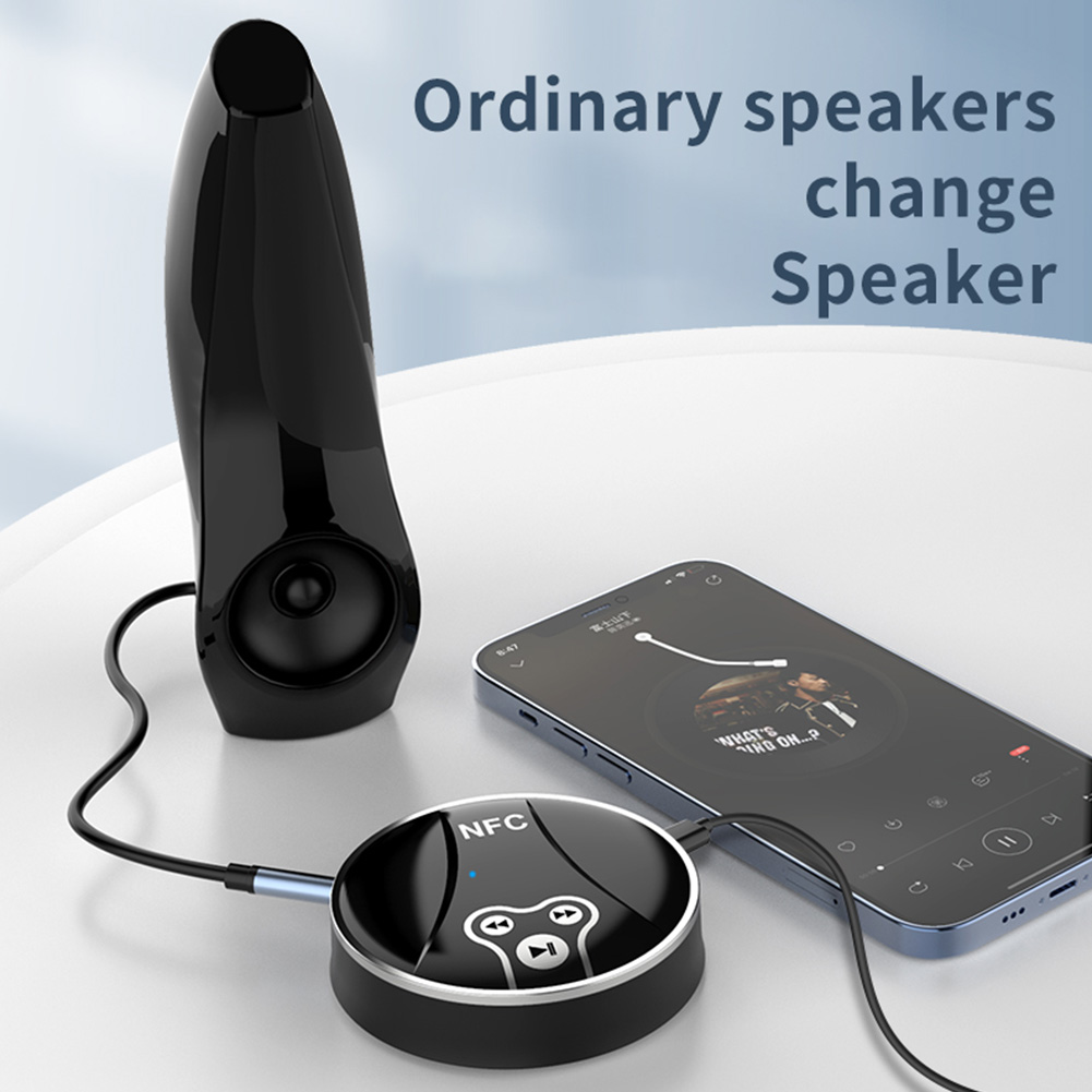 100 mbit/s nfc- und bluetooth-kompatibler 5.0- dongle-adapter mit aux-, rca- und optischen stereo-funk-audioempfänger und -sender für autolautsprecher
