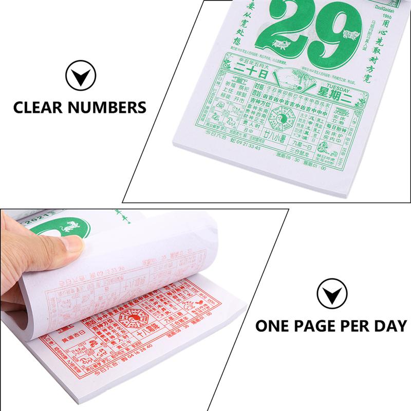 Chinese Calendar Daily Wall Calendars for Year of The Ox One Page Per Day