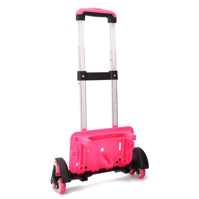 Tige extensible pour enfants, en alliage d&#39;aluminium, 2/6 roues, support de traction, chariot à rouleau, chariot pour sac à dos et sac d&#39;école, sac à bagages